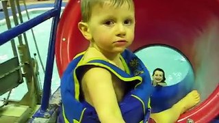 Baby On Pool Slide