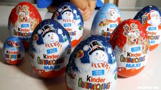 7 Big Kinder Surprise Eggs Explosion !!! Christmas Edition Maxi Egg​​​