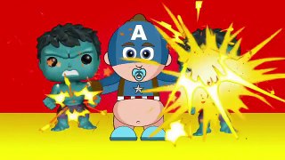Finger Family Captain America V Hulk Daddy Finger Nursery Rhyme Battles #Animation