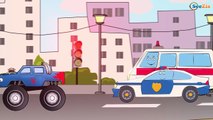 ✔ Police Car with Monster Truck Trucks For Children Cars Cartoon