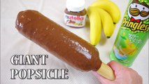 Nutella Banana 2 Ingredient Ice Cream in a Pringles Container! Giant Popsicle 材料2つでジャイアント・