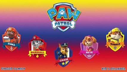 PAW PATROL Finger Family Daddy Finger Nursery Rhyme with Lyrics Karaoke