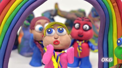 BABY SUPERHEROES FIND CLAY RAINBOW - Animation Play Doh Stop Motion