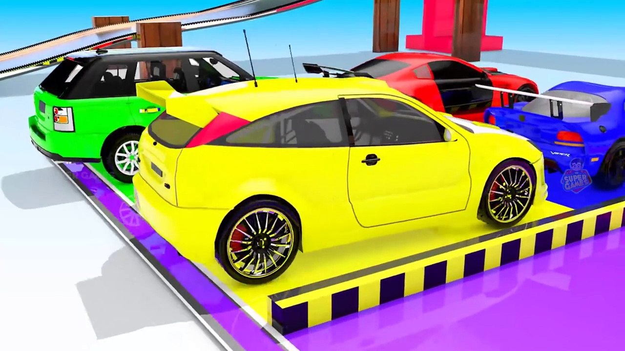 Colors for Children to Learn with Toy Super Cars with Rainbow Color ...