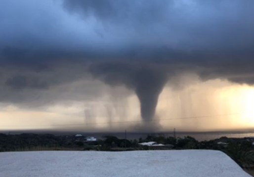 Large Waterspout Sweeps Across Sea Off Italian Island