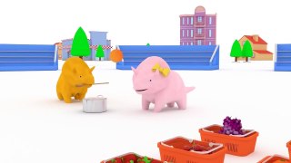 Learn colors with the colorful Jams, Dina and Dino the Dinosaurs | Educational cartoon for