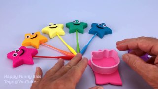 Glitter Play Doh Stars Smiley Face with Hello Kitty Moulds Fun and Creative for Kids and C
