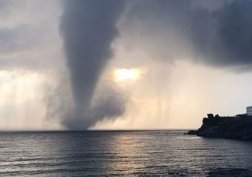 Waterspout Spotted Sweeping Across Sea Off Italian Island