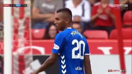 Alfredo Morelos RED CARD - Aberdeen vs Rangers 0-0 05/08/2018