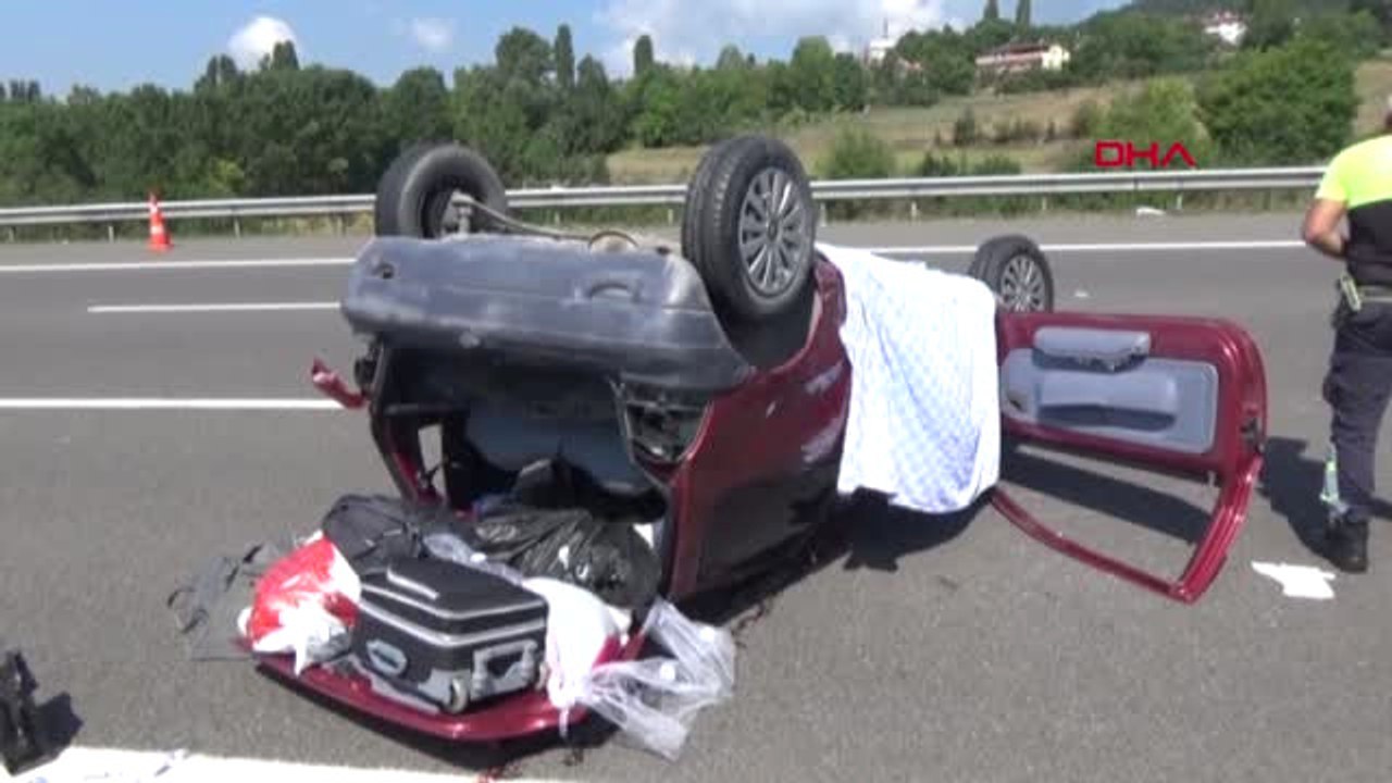 Bolu Otomobil Tır'a Çarpıp Takla Attı 1 Ölü 4 Yaralı