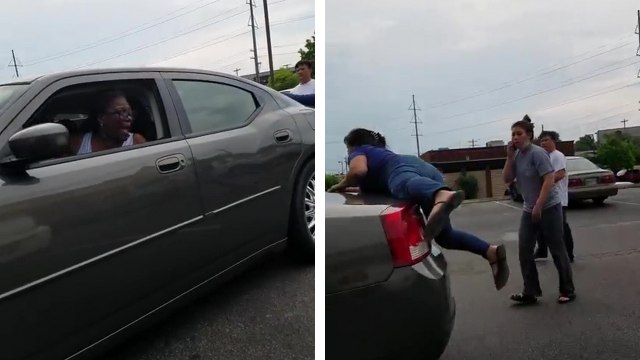 La patronne d'un salon de manucure s'accroche sur la voiture d'une cliente après une altercation