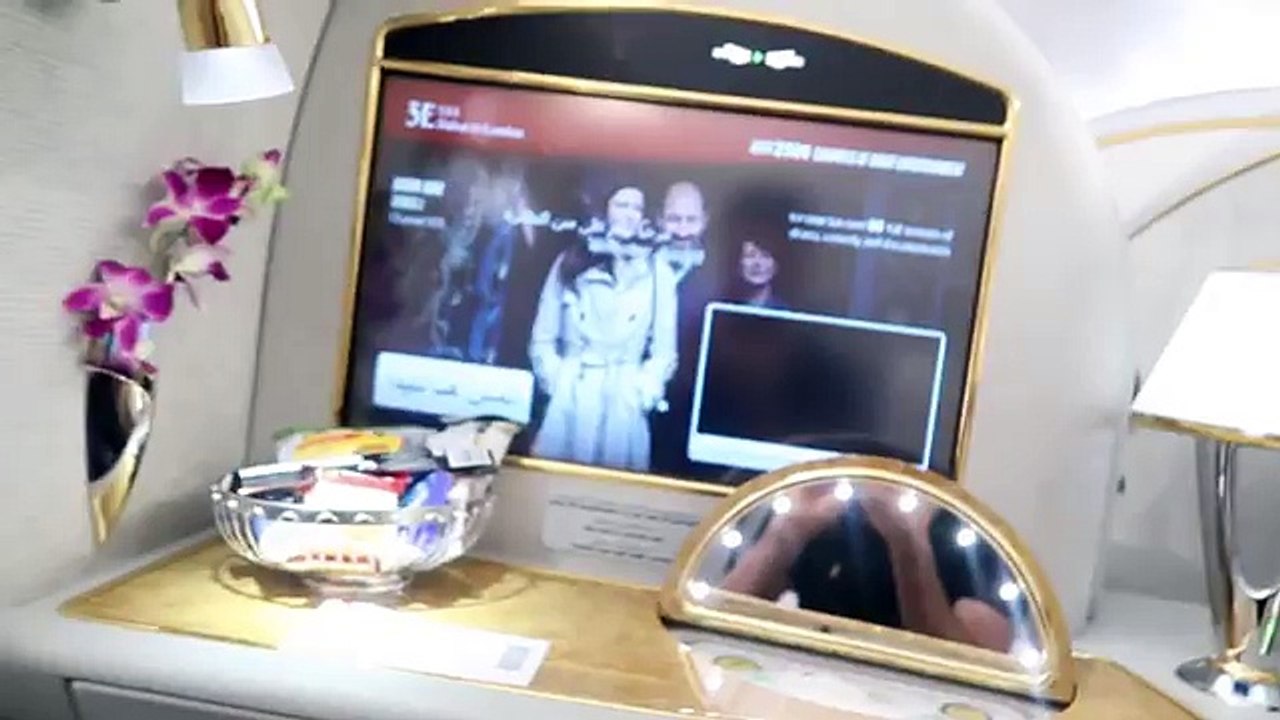 today I took a first class emirates flight to London.