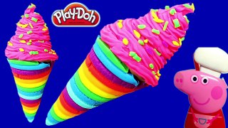 PLAY DOH FROZEN TOYS! Make Ice Cream rainbow