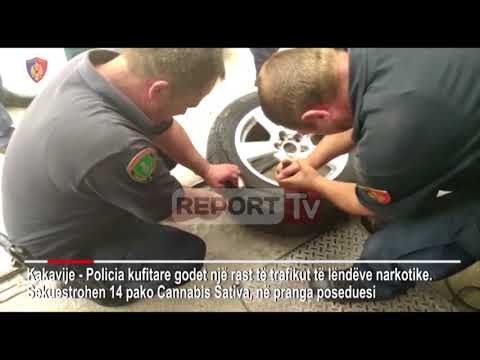 Report TV - Kanabis në gomën e 'Toyota'-s, shikoni momentin kur policia gjen drogën në Kakavijë