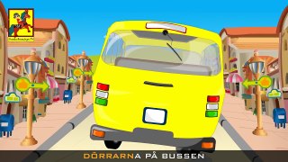 Hjulen på bussen | Wheels on the bus in Swedish | Barnsånger på svenska