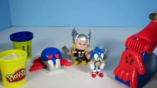 SPIDER MAN Play Doh Tools Set with Thor Bobble Head & Sonic The Hedgehog