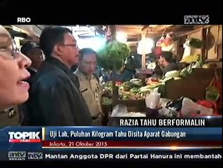 Puluhan Kilogram Tahu Berformalin Disita dari Pasar Senen