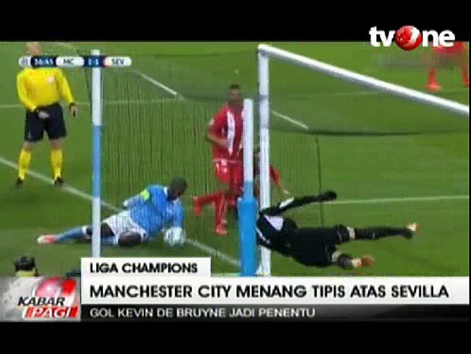 Gol Telat De Bruyne Menangkan ManCity Atas Sevilla