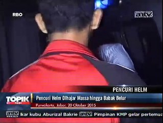 Скачать видео: Kepergok saat Beraksi, Pencuri Helm Babak Belur Diamuk Massa