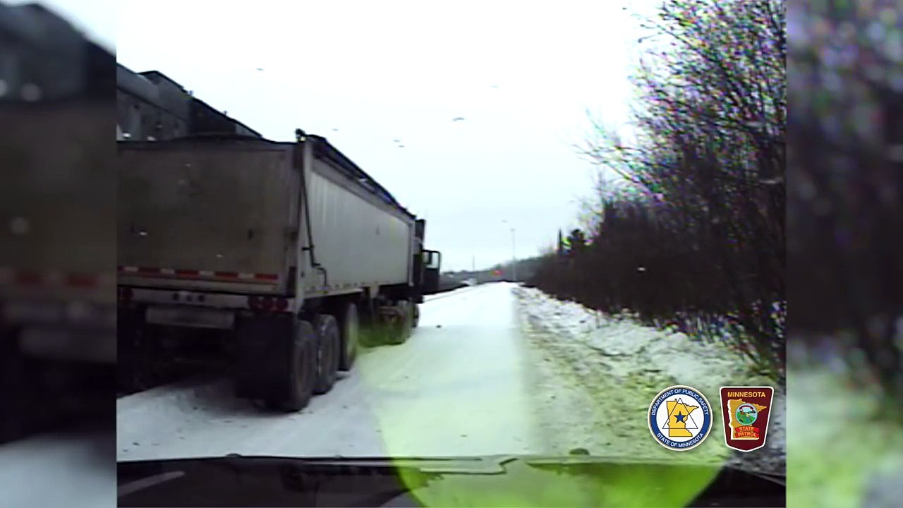 MSP Dash Cam: Train Strikes Semi Truck in Mountain Iron