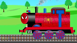 Spiderman Train Go To Car Wash Trains Video For Kids