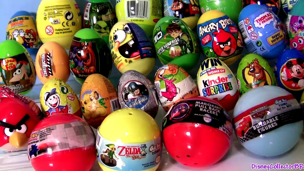 30 Surprise Eggs! Ben 10 Kinder Surprise, Playmobil, Zelda Pixar Cars Thomas Angry Birds S