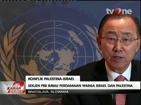 Sekjen PBB Ban Ki Moon Imbau Perdamaian Palestina dan Israel