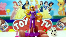 Play doh Disney Princess Surprise Eggs with Play doh Ariel Rapunzel Cinderalla Aurora