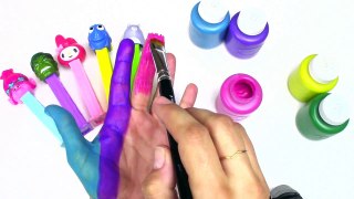 Finger Family Nursery Rhyme Video! Hand Paint with Pez Candy Toy Box Magic