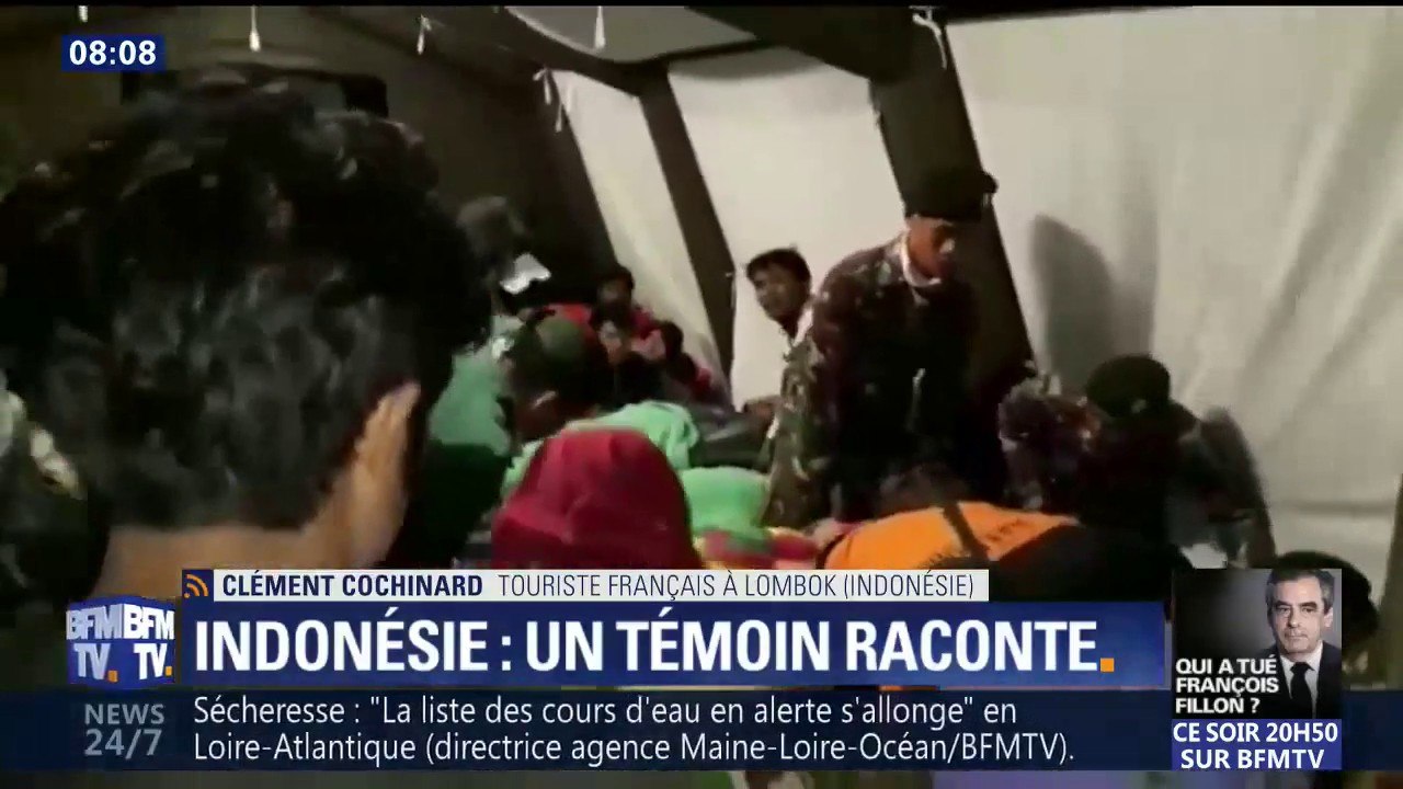 Tremblement de terre en Indonésie:  "on a vu tout bouger, la route se déformer, les arbres bouger, les pierres tomber" témoigne un touriste français