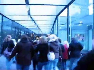 Hanson walking in Minneapolis Taylor in Nicollet Mall