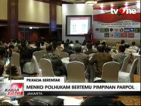 Menko Polhukam Bertemu Pimpinan Parpol Bahas Pilkada Serentak