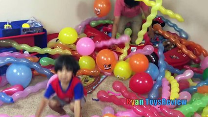 TOYS SURPRISE HUGE BALLOON POP CHALLENGE PARTY