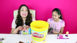 Giant Play Doh Bucket Surprise TOYS!Crusty Chocolate Shopkins MLP LPS Barbie secret life o