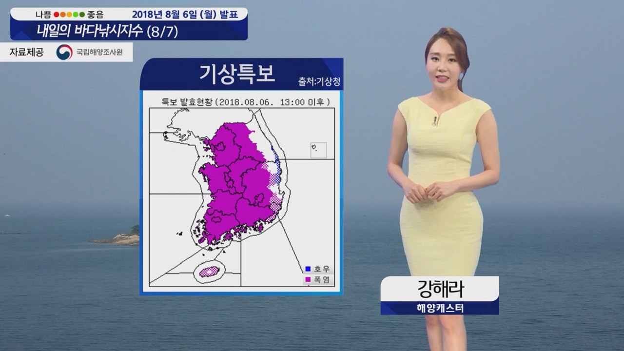 [내일의 바다낚시지수] 8월7일 전국 대부분 지역 폭염경보 가운데 추자도 낚시여건 좋아  / YTN