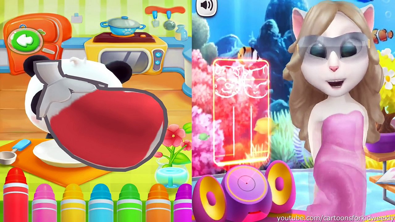 My Talking Angela vs Talking Baby Panda | Babybus Kids Games
