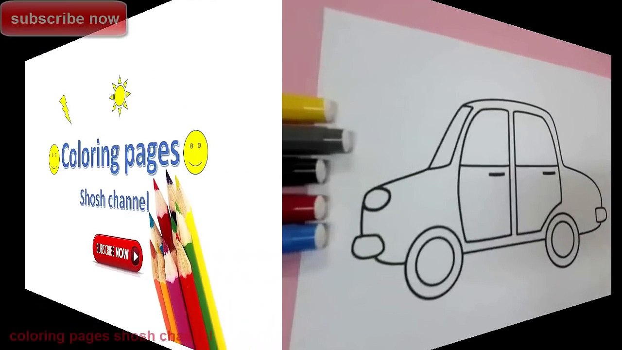 learning colors for kids : How to color red car colouring pages , coloring pages shosh cha