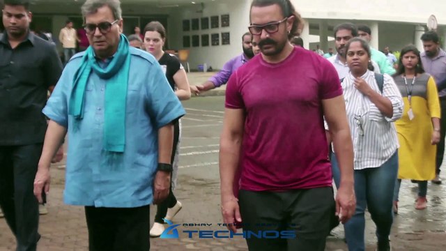 Aamir Khan Plants A Tree At Subhash Ghai's Whistling Woods, Mumbai