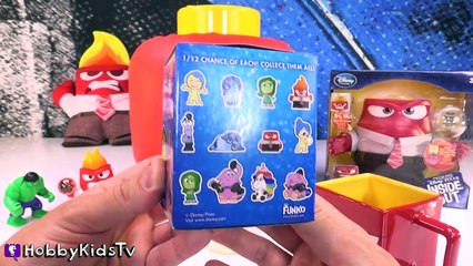 Giant INSIDE OUT ANGER Lego Head Play Doh Makeover