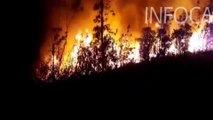 Movilizados más de 200 efectivos para luchar contra el incendio de Almonaster