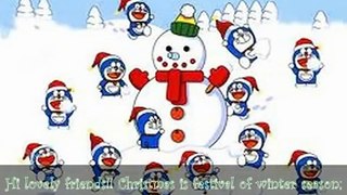 Cartoon Doraemon celebrates Christmas