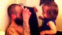 Baby doesnt recognize dad after he shaves beard