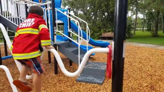 Fire Chief Alec Races TONKA FIRE TRUCK at the Skate Park