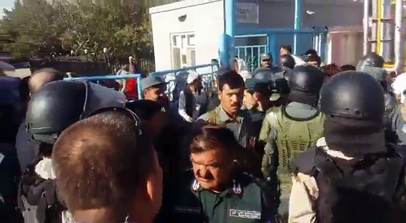 Afghan Sheberghan Turkish School enclosed by the police.