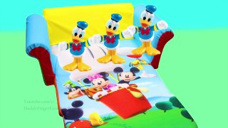Five Toy Donald Duck Jumping On The Bed