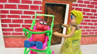 BABY SUPERHEROES AROUND THE ZOO WITH ANIMALS - Play Doh Cartoon Kids Stop Motion