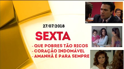 Chamada tripla das novelas da tarde do SBT (27/07/2018) - Sexta