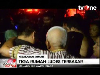 Tiga Rumah Ludes Terbakar