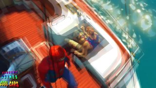 Spiderman Cartoon Ship | Colors Boat at the SEA + Nursery Rhymes Songs For Kids