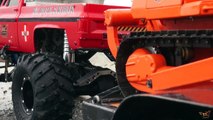 RC ADVENTURES BEAST Monster Truck pulls Mini Dozer on Trailer Heavy Snow Removal